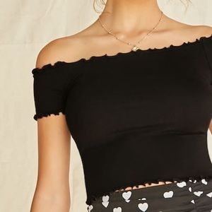 scrunchy off the shoulder crop top